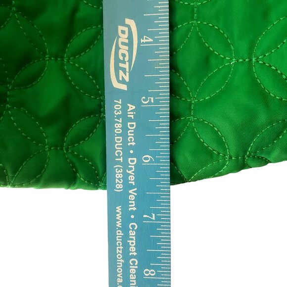 Vera Bradley Green Quilted Shoulder Bag Floral Interior Metal Accents for Women - Picture 5 of 7